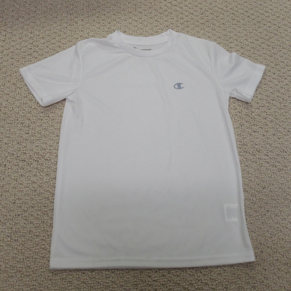 Champion performance boys small 100% poly white